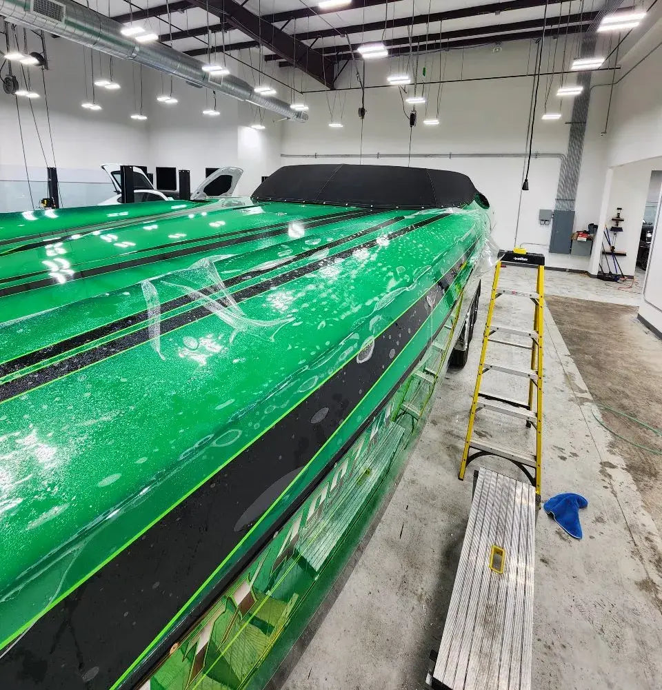 FUSION PLUS MARINE Ceramic Coating Protects 170 MPH Power Boat