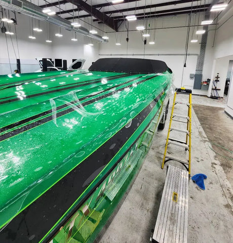 FUSION PLUS MARINE Ceramic Coating Protects 170 MPH Power Boat